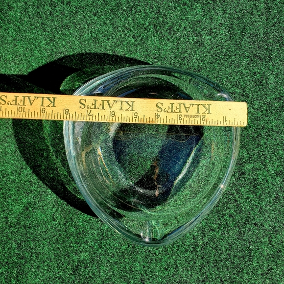 VTG MCM Clear Glass Ashtray 8in Triangular 3lb, 6oz Heavy 3 Slot Cigar Cigarette - Picture 4 of 9